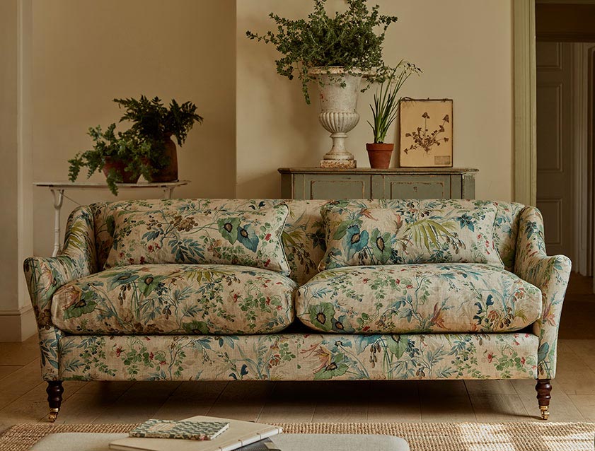 Cromer 3 Seater Sofa in Jungle Jaded Linen